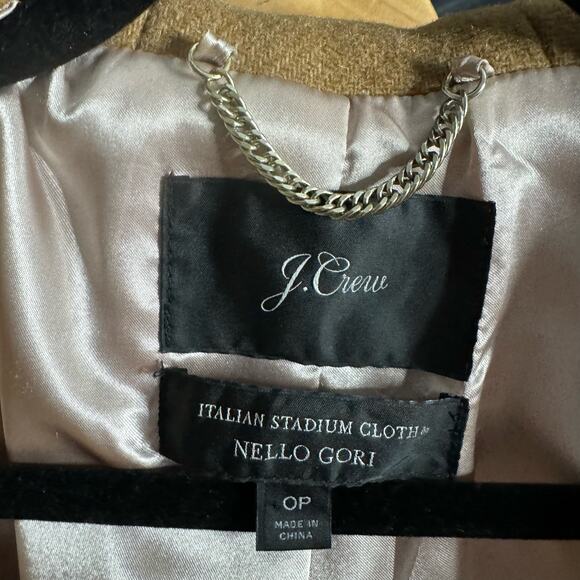 J. Crew Italian Stadium Cloth Wool Coat Chateau Parka Tan women's 0 Petite - Picture 12 of 14